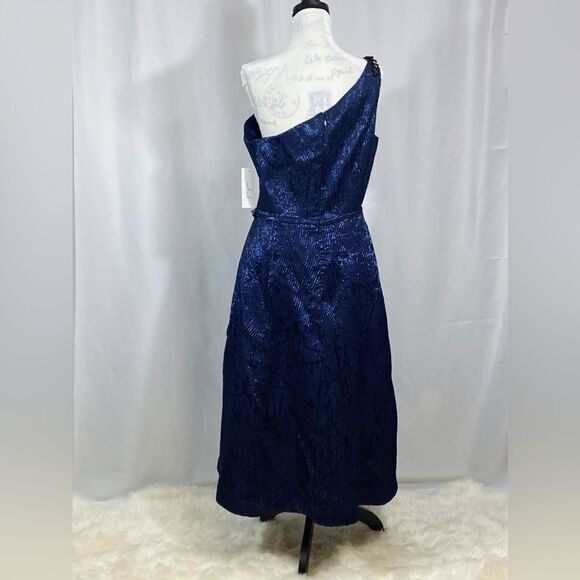 Teri Jon by Rickie Freeman Embellished One-Shoulder Midi-Dress size 18 - Picture 13 of 16